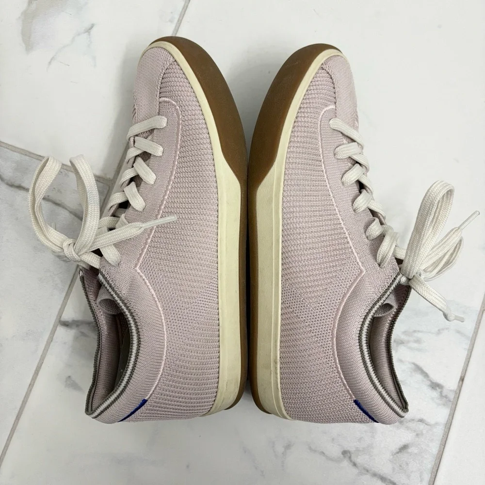 Rothy’s Lace Up Sneakers Womens 7 Pale Pink